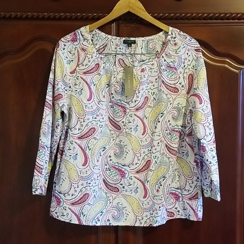 NWT Talbots Paisley Blouse
